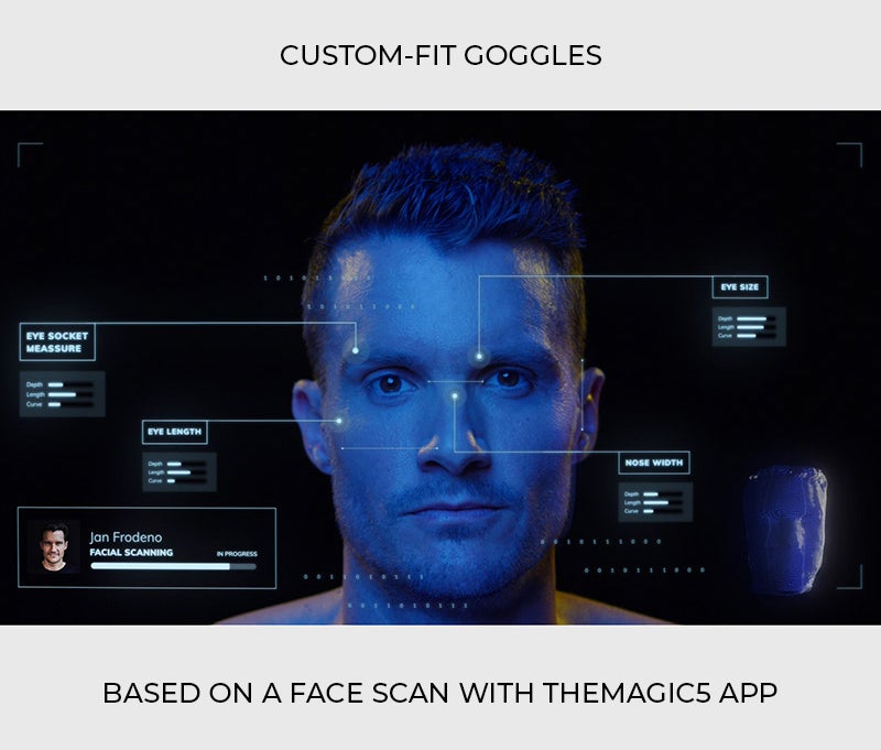 Custom-Fit Goggles based on a face scan with THEMAGIC5 app